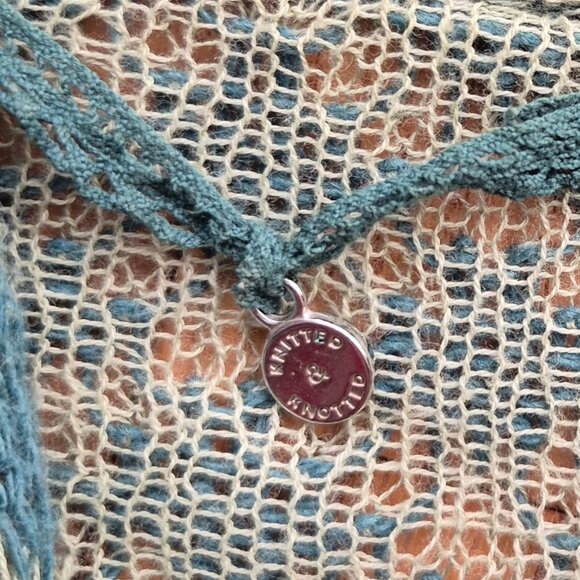 Anthropologie Knitted & Knotted Cardigan Sweater Green Beige L - Picture 4 of 14